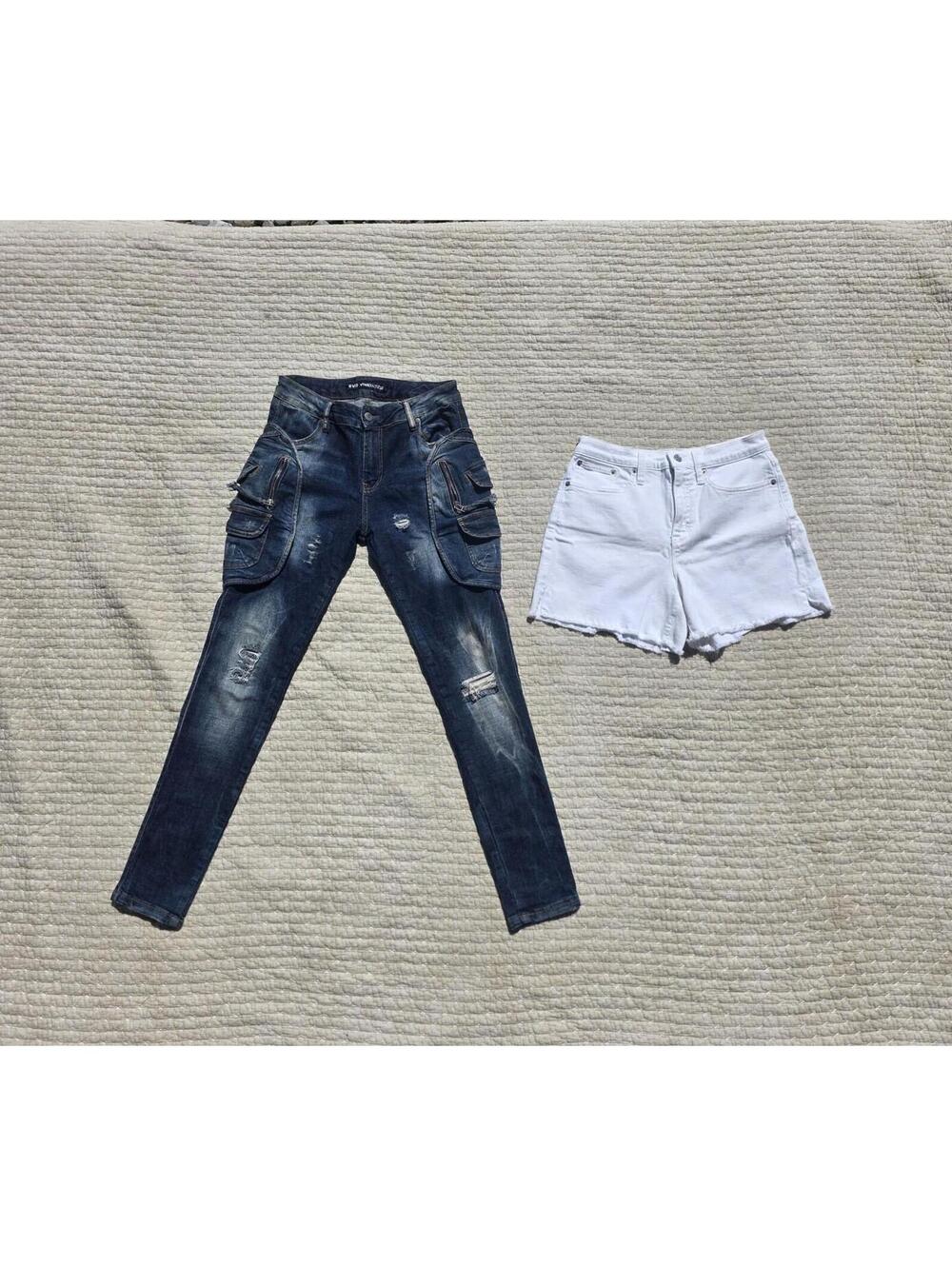 Grunge lot: J.Crew Cut Off Shorts + VDR cargo jeans - sz 26